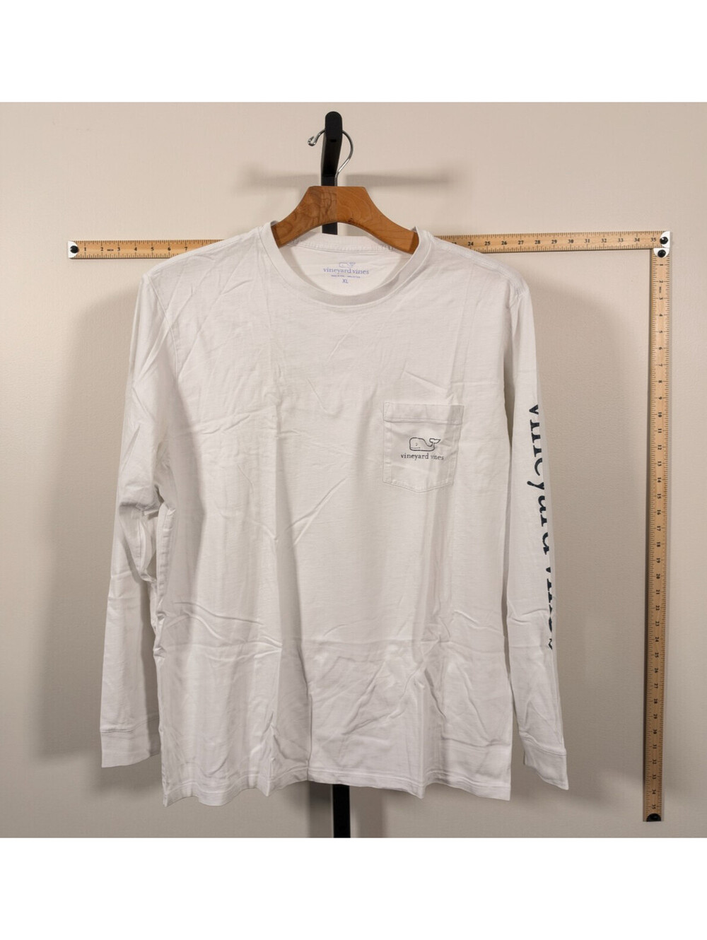 Vineyard Vines Mens T Shirt XL Cotton White Long Sleeve Logo